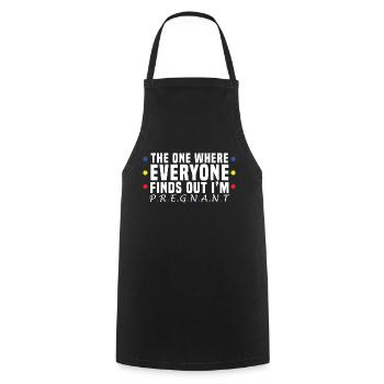 Celui où tout le monde découvre que je suis - Tablier de cuisine - noir - Devant - AI Model Male 185 dark (185cm)