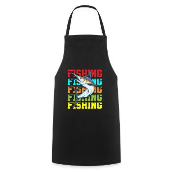 Fishermen Fishing Fishing Bait - Cooking Apron - black - Front - AI Model Male 185 dark (185cm)