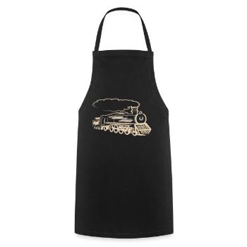 Locomotive Train Railway Railway Steam Locomotive - Cooking Apron - black - Front - AI Model Male 185 dark (185cm)