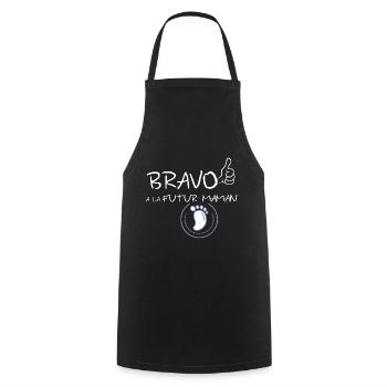 Bravo a la futur maman. Félicitation ! - Tablier de cuisine - noir - Devant - AI Model Male 185 dark (185cm)