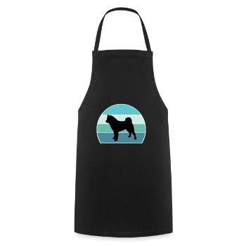 American Akita Dog Silhouette Vintage Sunset pour D - Tablier de cuisine - noir - Devant - AI Model Male 185 dark (185cm)