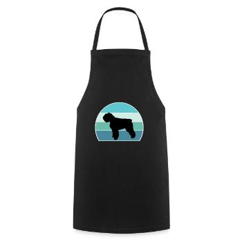 Bouvier Des Flandres Dog Silhouette Vintage Coucher de Soleil - Tablier de cuisine - noir - Devant - AI Model Male 185 dark (185cm)