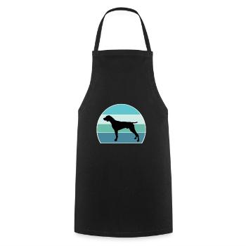 German Shorthaired Pointer Dog Silhouette Vintage - Cooking Apron - black - Front - AI Model Male 185 dark (185cm)