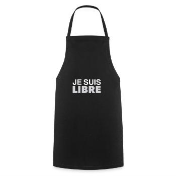 Je suis libre - Tablier de cuisine - noir - Devant - AI Model Male 185 dark (185cm)