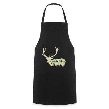 Funny Hunting Quote Wild Life Vibes - Cooking Apron - black - Front - AI Model Male 185 dark (185cm)