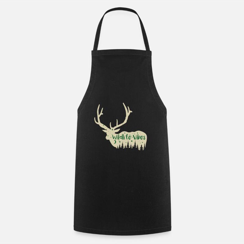 Drôle de chasse Citation Wild Life Vibes - Tablier de cuisine - noir
