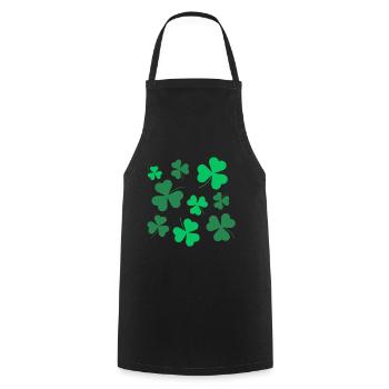 Trèfle, Trèfle, Irlandais, Printemps, Saint-Patrick - Tablier de cuisine - noir - Devant - AI Model Male 185 dark (185cm)