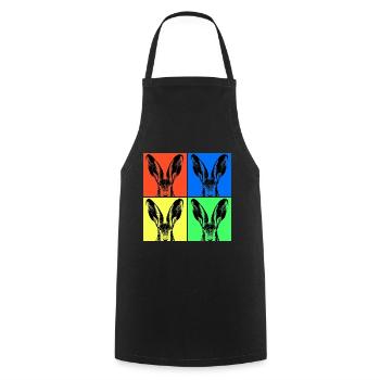 Easter Rabbit Pop Art at Easter for Easter - Cooking Apron - black - Front - AI Model Male 185 dark (185cm)