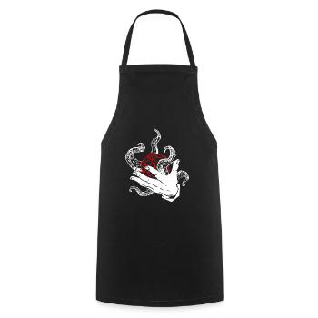Dice Hand Tentacle W20 Horror Board Game - Cooking Apron - black - Front - AI Model Male 185 dark (185cm)