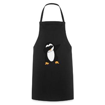 "Dabbing Penguin" A Cute Illustrated Penguin In - Cooking Apron - black - Front - AI Model Male 185 dark (185cm)