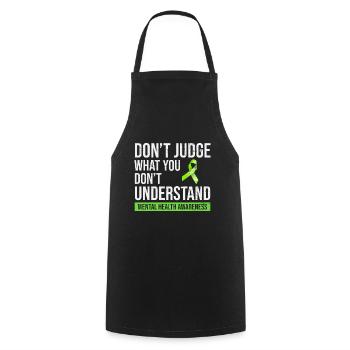 Sensibilisation à la santé mentale - Tablier de cuisine - noir - Devant - AI Model Male 185 dark (185cm)