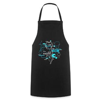 Ich bin derjenige, der BREAKING HEISENBERG METH nockt - Kochschürze - Schwarz - Vorne - AI Model Male 185 dark (185cm)