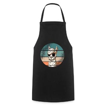 Lama Alpaca Animals Retro Vintage Idée Cadeau - Tablier de cuisine - noir - Devant - AI Model Male 185 dark (185cm)