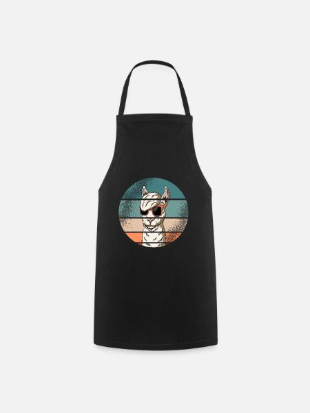 Lama Alpaka Tiere Retro Vintage Geschenkidee - Kochschürze - Schwarz