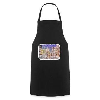 Allemagne Aquarelle Esquisse Dessinée à la main Illustration - Tablier de cuisine - noir - Devant - AI Model Male 185 dark (185cm)