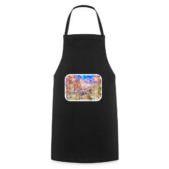 Bruges Belgium Watercolor Sketch Drawn Illustratio - Cooking Apron - black - Front - AI Model Male 185 dark (185cm)