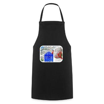 Grèce Aquarelle Esquisse Dessinée à la main Illustration - Tablier de cuisine - noir - Devant - AI Model Male 185 dark (185cm)