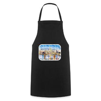 Allemagne Aquarelle Esquisse Dessinée à la main Illustration - Tablier de cuisine - noir - Devant - AI Model Male 185 dark (185cm)