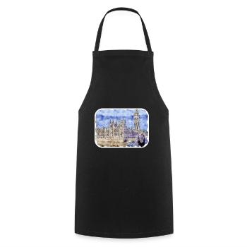 Uk Landmark Watercolor Sketch Painting Illustratio - Cooking Apron - black - Front - AI Model Male 185 dark (185cm)