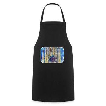 Athènes Grèce Aquarelle Sketch Illustration - Tablier de cuisine - noir - Devant - AI Model Male 185 dark (185cm)