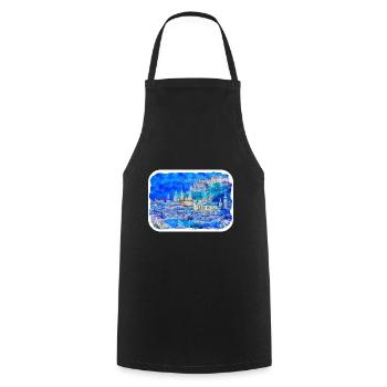 Autriche Aquarelle Esquisse Dessinée à la main Illustration - Tablier de cuisine - noir - Devant - AI Model Male 185 dark (185cm)