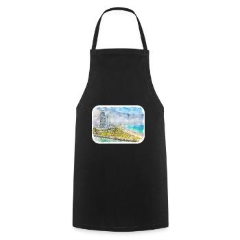 Florida USA Watercolor Sketch Drawn Illustration - Cooking Apron - black - Front - AI Model Male 185 dark (185cm)