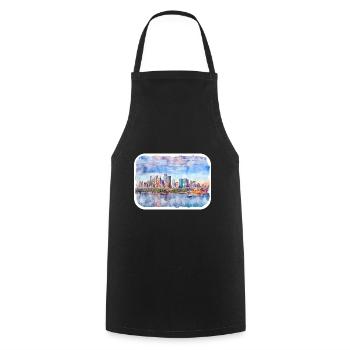 Sydney Australie Aquarelle Esquisse Dessinée Illustrat - Tablier de cuisine - noir - Devant - AI Model Male 185 dark (185cm)