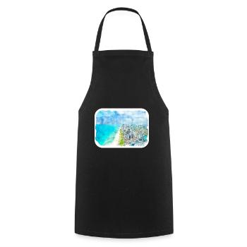 Florida USA Watercolor Sketch Drawn Illustration - Cooking Apron - black - Front - AI Model Male 185 dark (185cm)