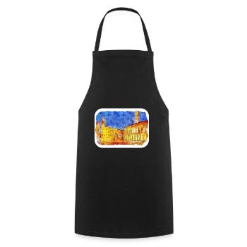 Bologna Italy Watercolor Sketch Drawn Illustration - Cooking Apron - black - Front - AI Model Male 185 dark (185cm)