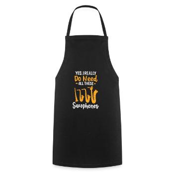 Saxophone Types - Cooking Apron - black - Front - AI Model Male 185 dark (185cm)