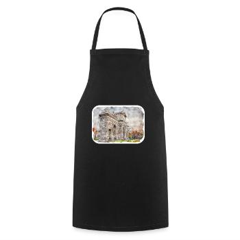 Madrid Espagne Aquarelle Esquisse Dessinée Peinture - Tablier de cuisine - noir - Devant - AI Model Male 185 dark (185cm)