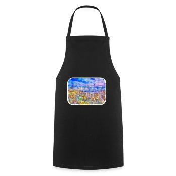 Spain Watercolor Sketch Hand Drawn Illustration - Cooking Apron - black - Front - AI Model Male 185 dark (185cm)