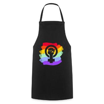 LGBT LGBTQ Rainbow Flag Femmes - Tablier de cuisine - noir - Devant - AI Model Male 185 dark (185cm)