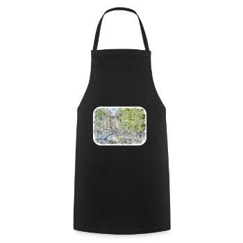 Bruges Belgium Watercolor Sketch Drawn Illustratio - Cooking Apron - black - Front - AI Model Male 185 dark (185cm)