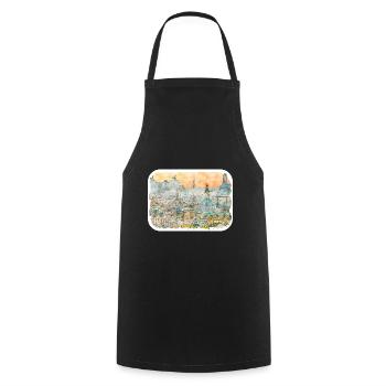 Rome Italie Aquarelle Esquisse Dessinée Illustration - Tablier de cuisine - noir - Devant - AI Model Male 185 dark (185cm)