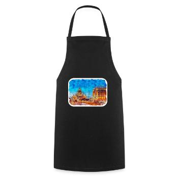 St Petersburg Russia Watercolor Sketch Drawn Illus - Cooking Apron - black - Front - AI Model Male 185 dark (185cm)