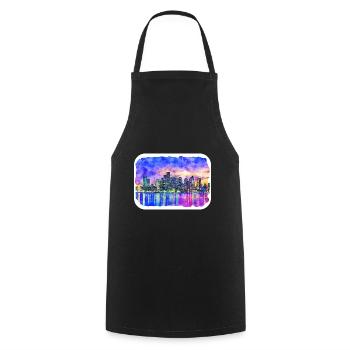 Florida USA Watercolor Sketch Drawn Illustration - Cooking Apron - black - Front - AI Model Male 185 dark (185cm)