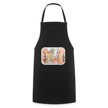 San Miguel De Allende Mexico Watercolor Sketch Dra - Cooking Apron - black - Front - AI Model Male 185 dark (185cm)