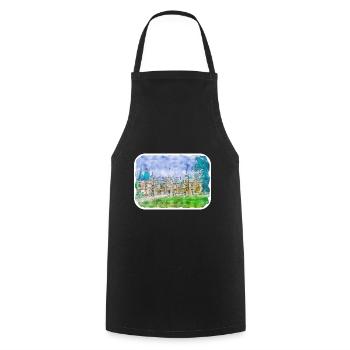 Uk Landmark Watercolor Sketch Painting Illustratio - Cooking Apron - black - Front - AI Model Male 185 dark (185cm)