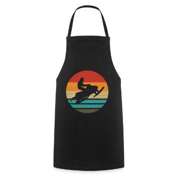 Snowmobile Retro Style Vintage - Cooking Apron - black - Front - AI Model Male 185 dark (185cm)