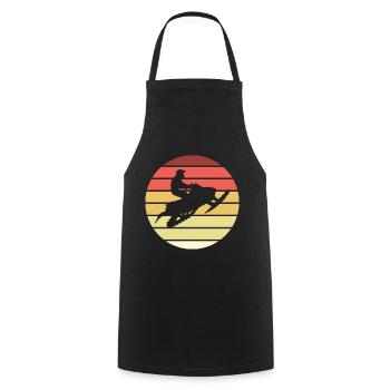 Snowmobile Retro Style Vintage - Cooking Apron - black - Front - AI Model Male 185 dark (185cm)