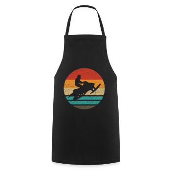 Snowmobile Retro Style Vintage - Cooking Apron - black - Front - AI Model Male 185 dark (185cm)