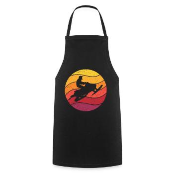 Snowmobile Retro Style Vintage - Cooking Apron - black - Front - AI Model Male 185 dark (185cm)