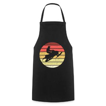 Snowmobile Retro Style Vintage - Cooking Apron - black - Front - AI Model Male 185 dark (185cm)