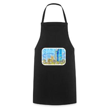 Le Caire Egypte Aquarelle Esquisse Dessinée Illustration - Tablier de cuisine - noir - Devant - AI Model Male 185 dark (185cm)