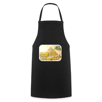 Le Caire Egypte Aquarelle Esquisse Dessinée Illustration - Tablier de cuisine - noir - Devant - AI Model Male 185 dark (185cm)