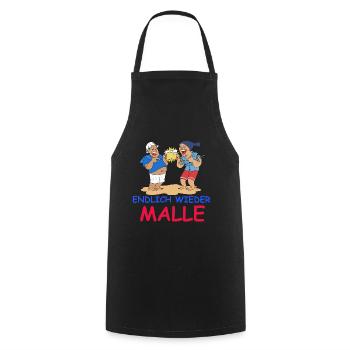 Endlich wieder Malle Mallorca Baller mann Geschenk - Kochschürze - Schwarz - Vorne - AI Model Male 185 dark (185cm)
