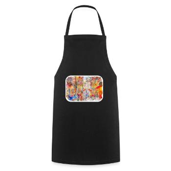 Italy Watercolor Sketch Hand Drawn Illustration - Cooking Apron - black - Front - AI Model Male 185 dark (185cm)