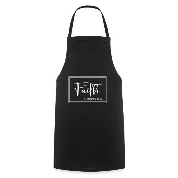 Christian Design Faith Hebräer 11:6 - Kochschürze - Schwarz - Vorne - AI Model Male 185 dark (185cm)