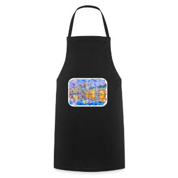 Pays-Bas Aquarelle Esquisse Dessinée Illustration - Tablier de cuisine - noir - Devant - AI Model Male 185 dark (185cm)